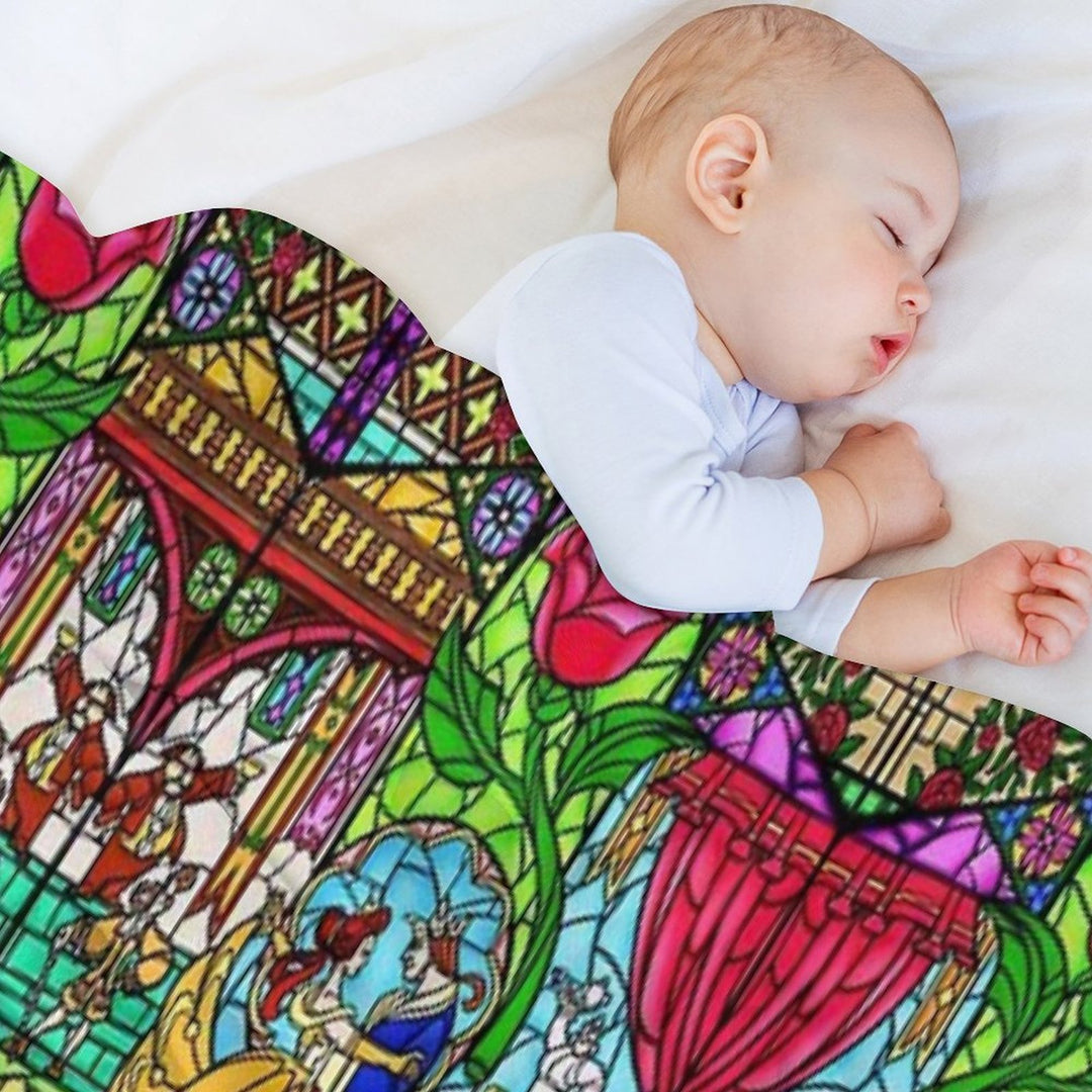 Patterns of The Stained Glass Window Plush Throw Blanket