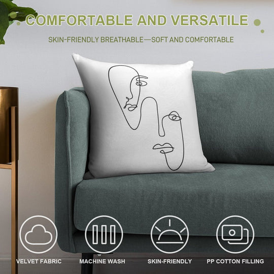 Abstract Faces Soft Multiple Sizes Throw Pillow