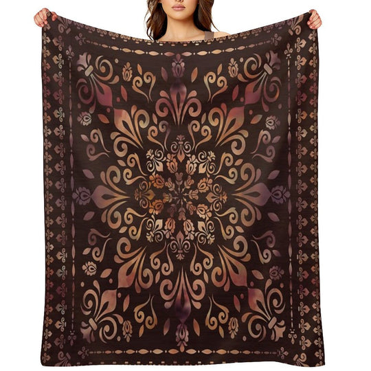 Oriental Damask Ornament - Vintage #2 Quick-dry Throw Blanket