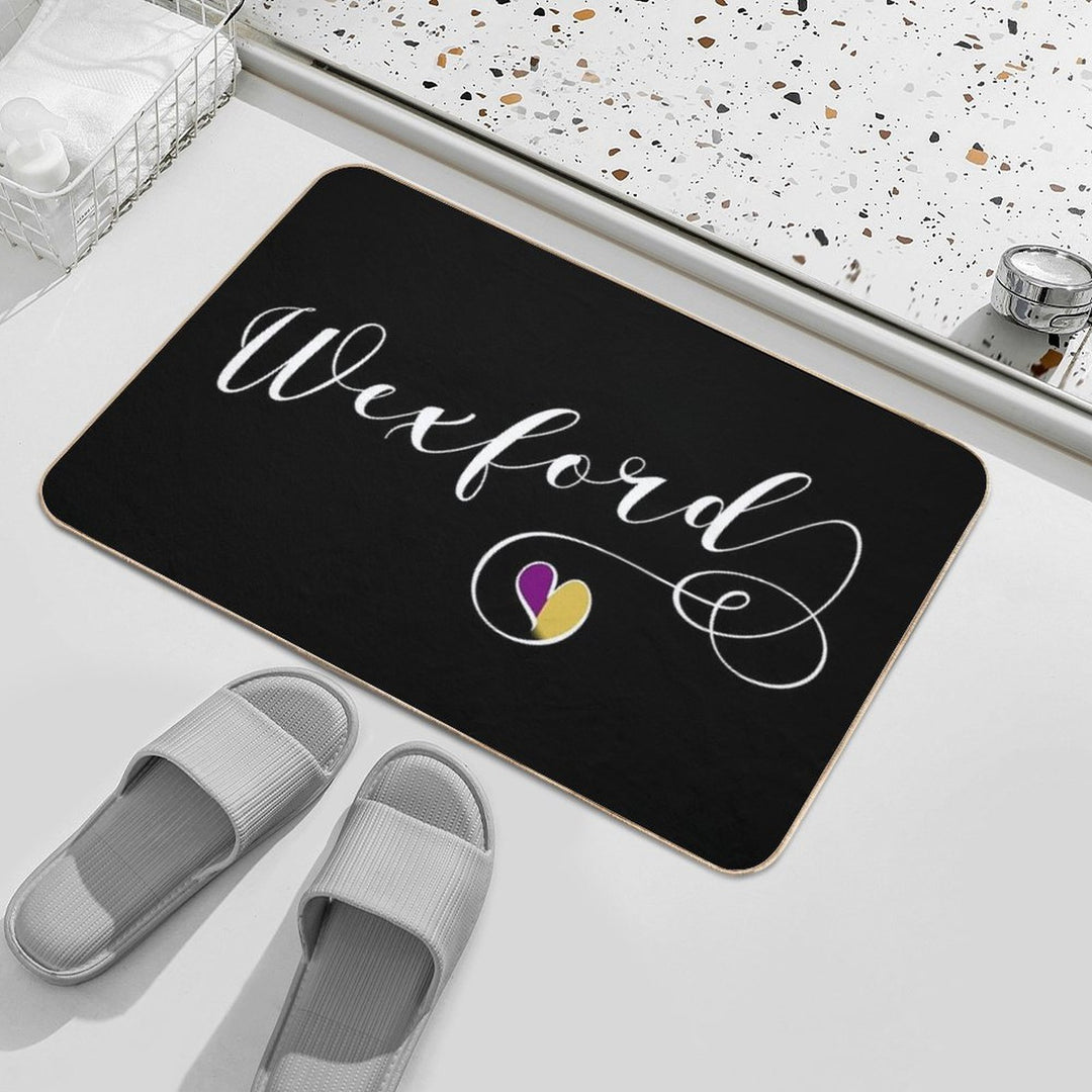Wexford County Colours Flag Heart, Loch Garman, Ireland, Irish  Non-Slip Bath Mat