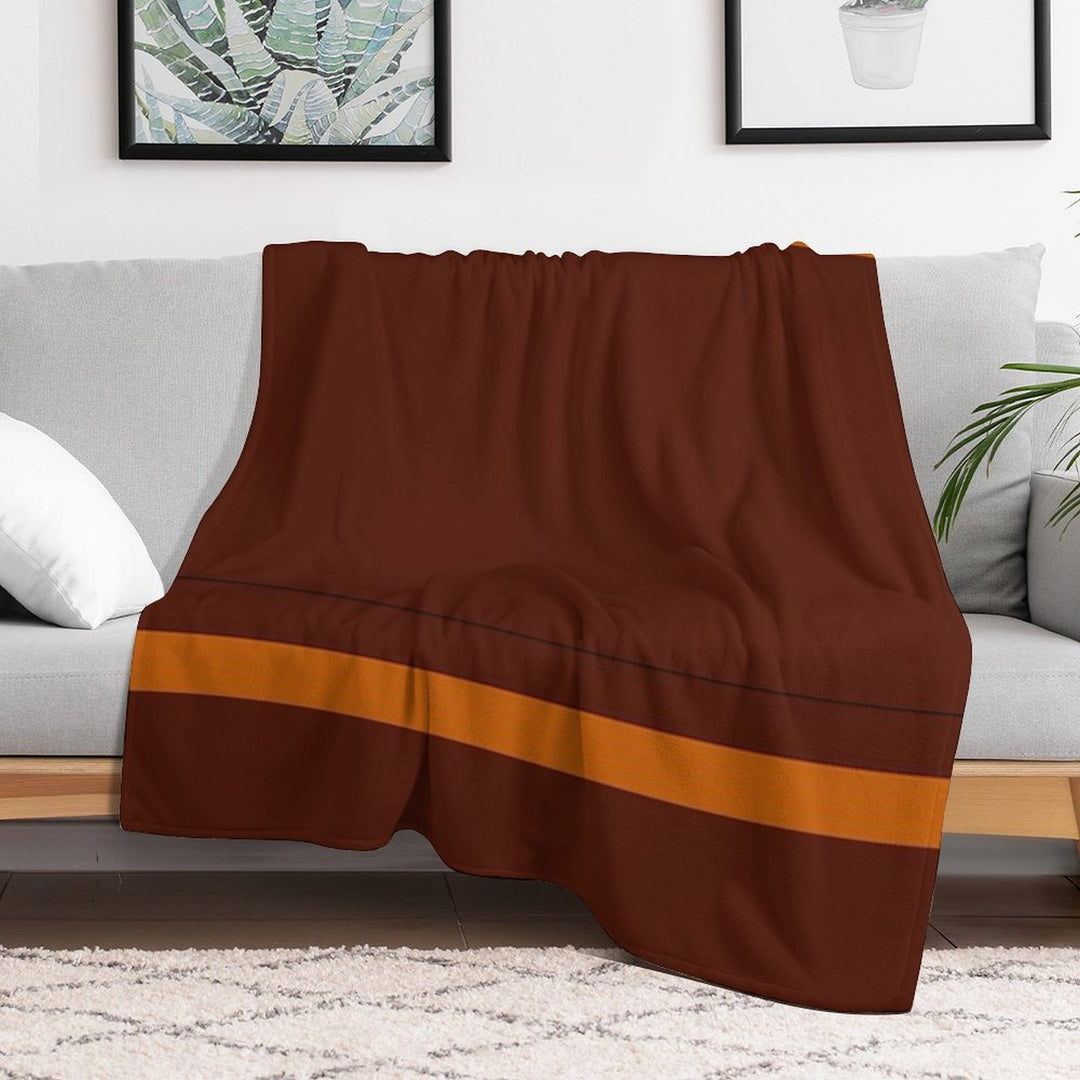 Orange Strip Travel-friendly Throw Blanket