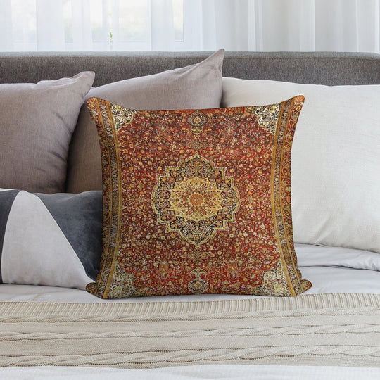 Khorasan Antique Persian Carpet Print Soft Home Decor Throw Pillow