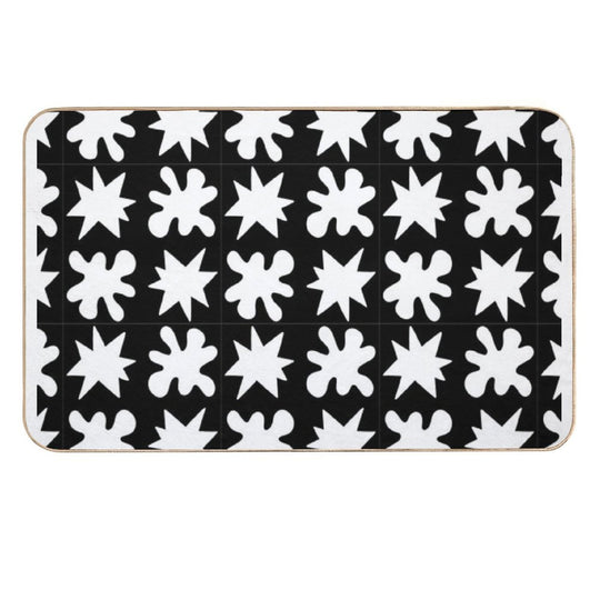 KikiBouba - White on Black  Easy Maintenance Bath Mat