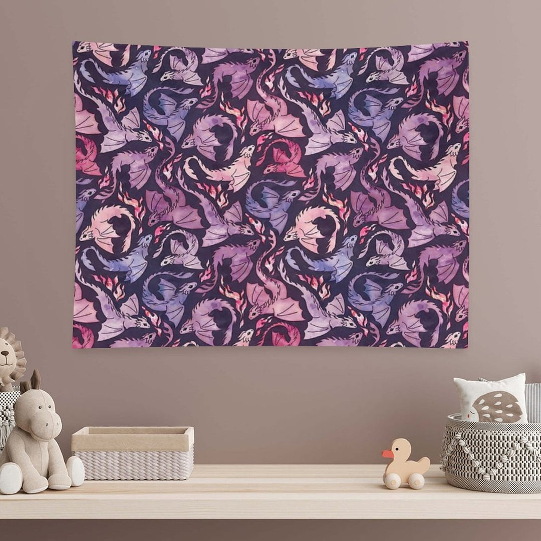 Dragon Fire Dark Pink & Purple Tapestry