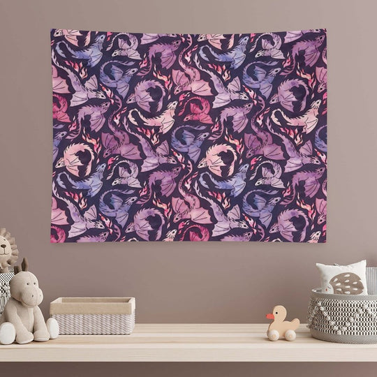 Dragon Fire Dark Pink & Purple Tapestry