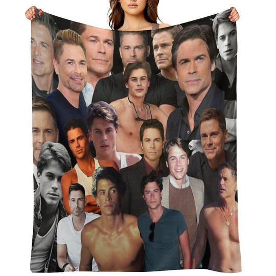 Rob Lowe Photo Collage Plush Throw Blanket