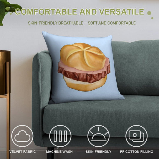 Bavarian Meat Loaf in Bread Roll Soft Luxury Feel Throw Pillow