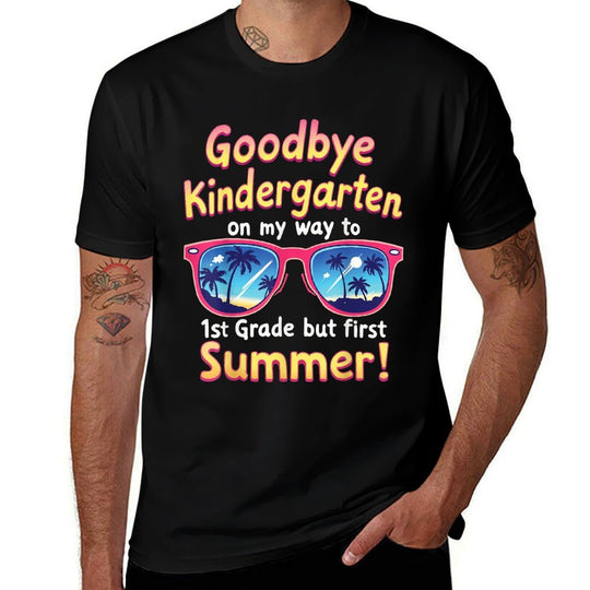 Goodbye Kindergarten Summer Graduation For Kids Teachers  High-quality Stitching T-Shirt
