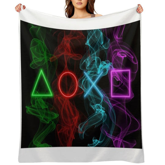 Controller Buttons Smoke Plush Throw Blanket