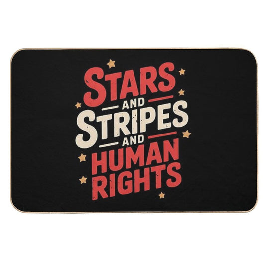 Cute Stars And Stripes And Human Rights Funny 4th Of July  High-Traffic Bath Mat