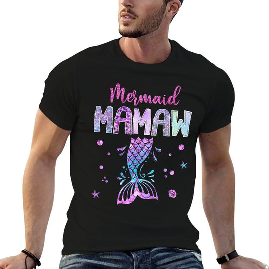 Mermaid Mamaw Birthday Party Girl Family Matching  Trendy Pattern T-Shirt