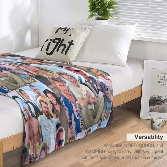 Glen Powell Photo Collage Gift-ready Throw Blanket