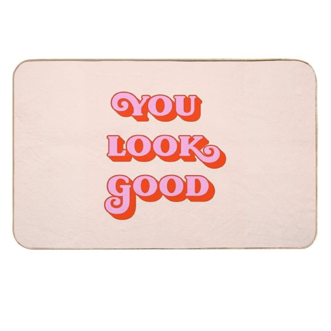 You Look Good (Peach And Pink Tone)  Dirt-Trapping Bath Mat