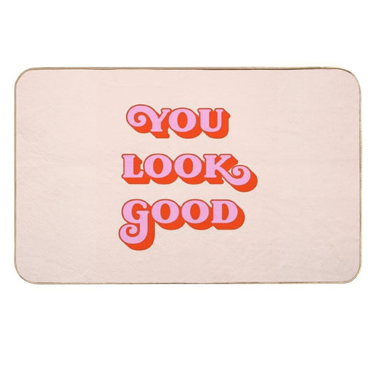 You Look Good (Peach And Pink Tone)  Dirt-Trapping Bath Mat