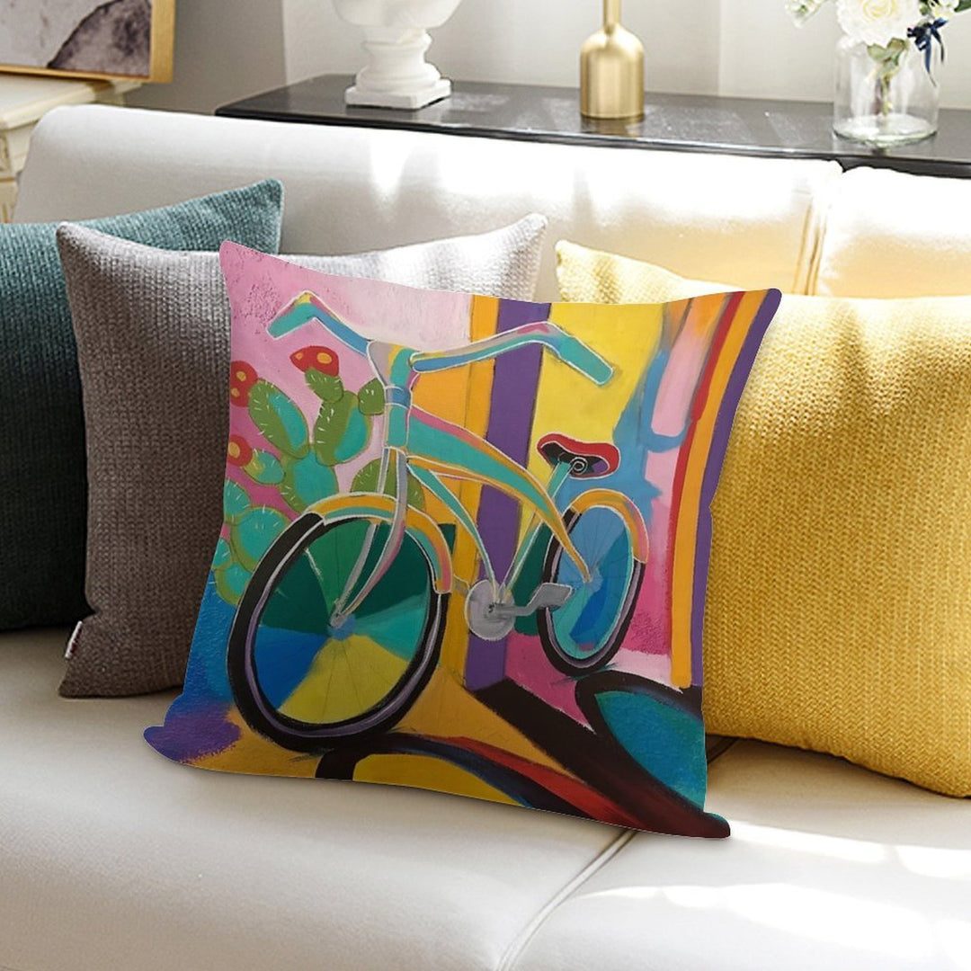 La Bicicleta Soft Gift Ready Throw Pillow