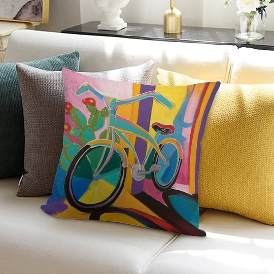 La Bicicleta Soft Gift Ready Throw Pillow