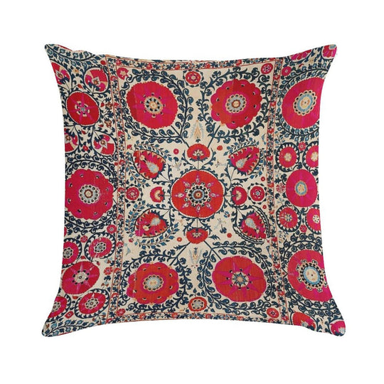 Shakhrisyabz Bokhara Uzbekistan Silk Embroidery Print Soft Home Decor Throw Pillow