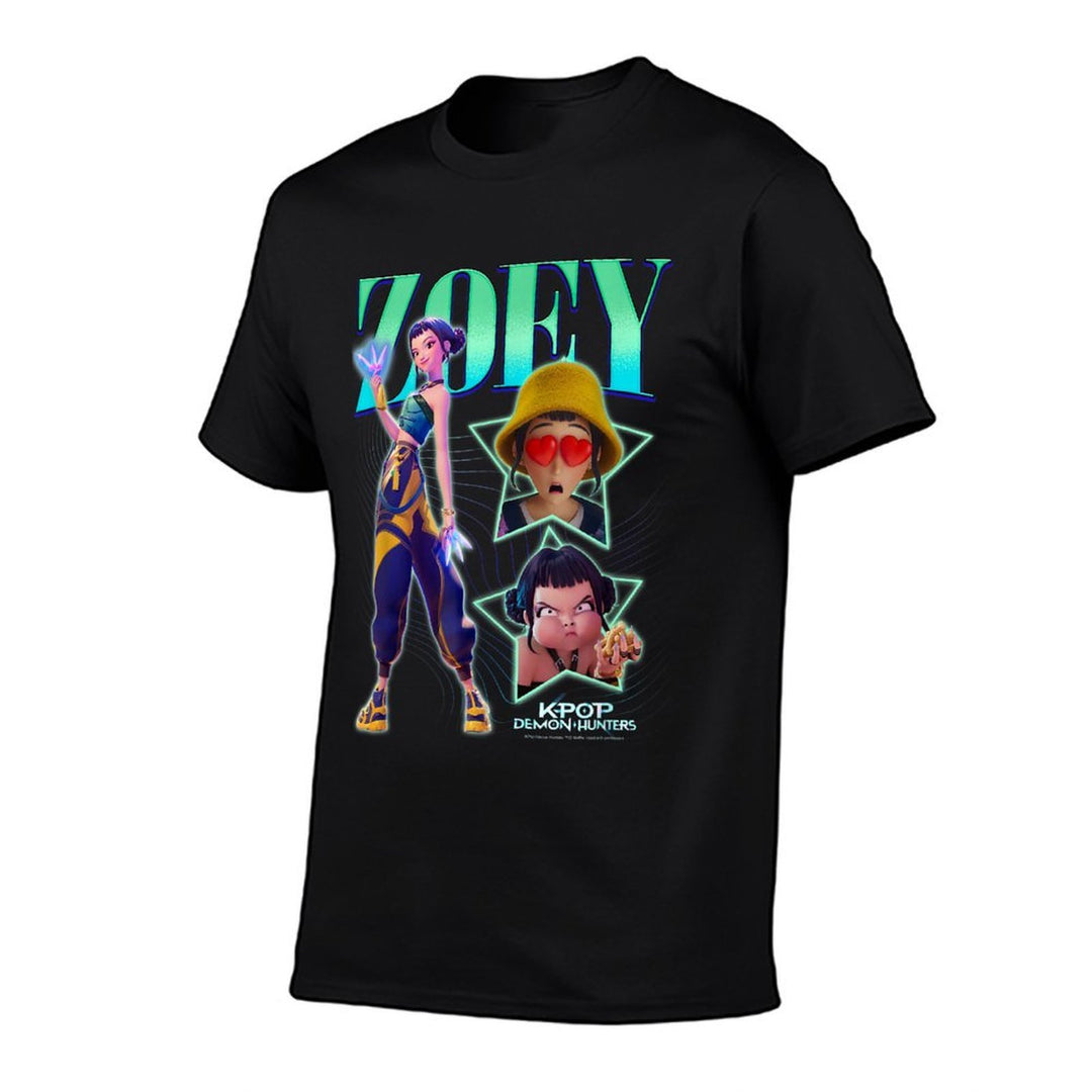 Kpop Demon Hunters Zoey Showcase Retro Neon Poster  Easy-care T-Shirt