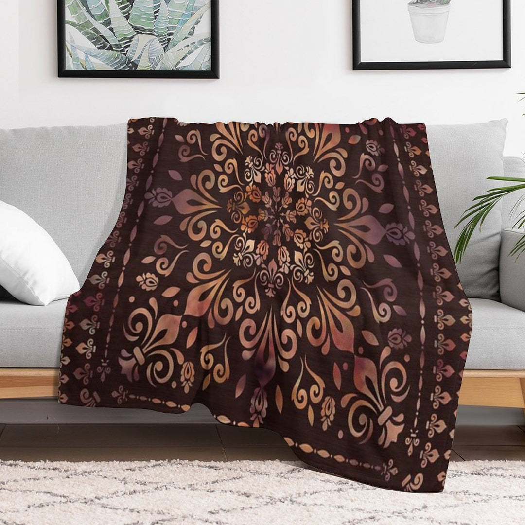 Oriental Damask Ornament - Vintage #2 Quick-dry Throw Blanket