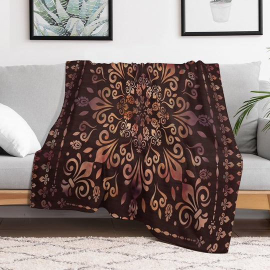 Oriental Damask Ornament - Vintage #2 Quick-dry Throw Blanket