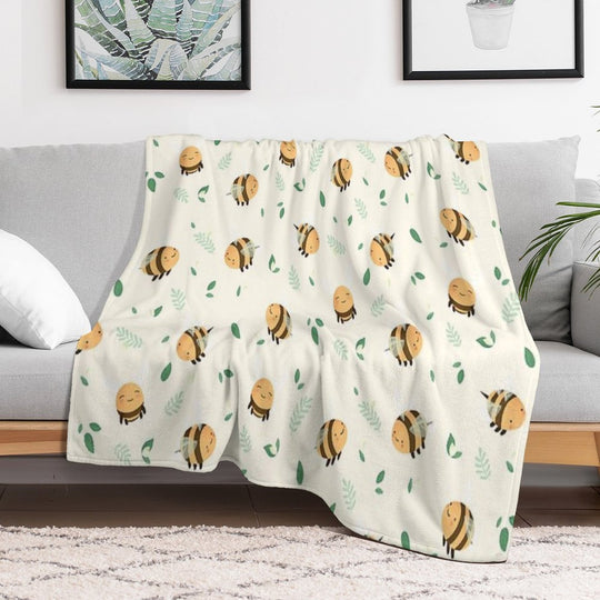 Lots of Bees Machine-washable Throw Blanket