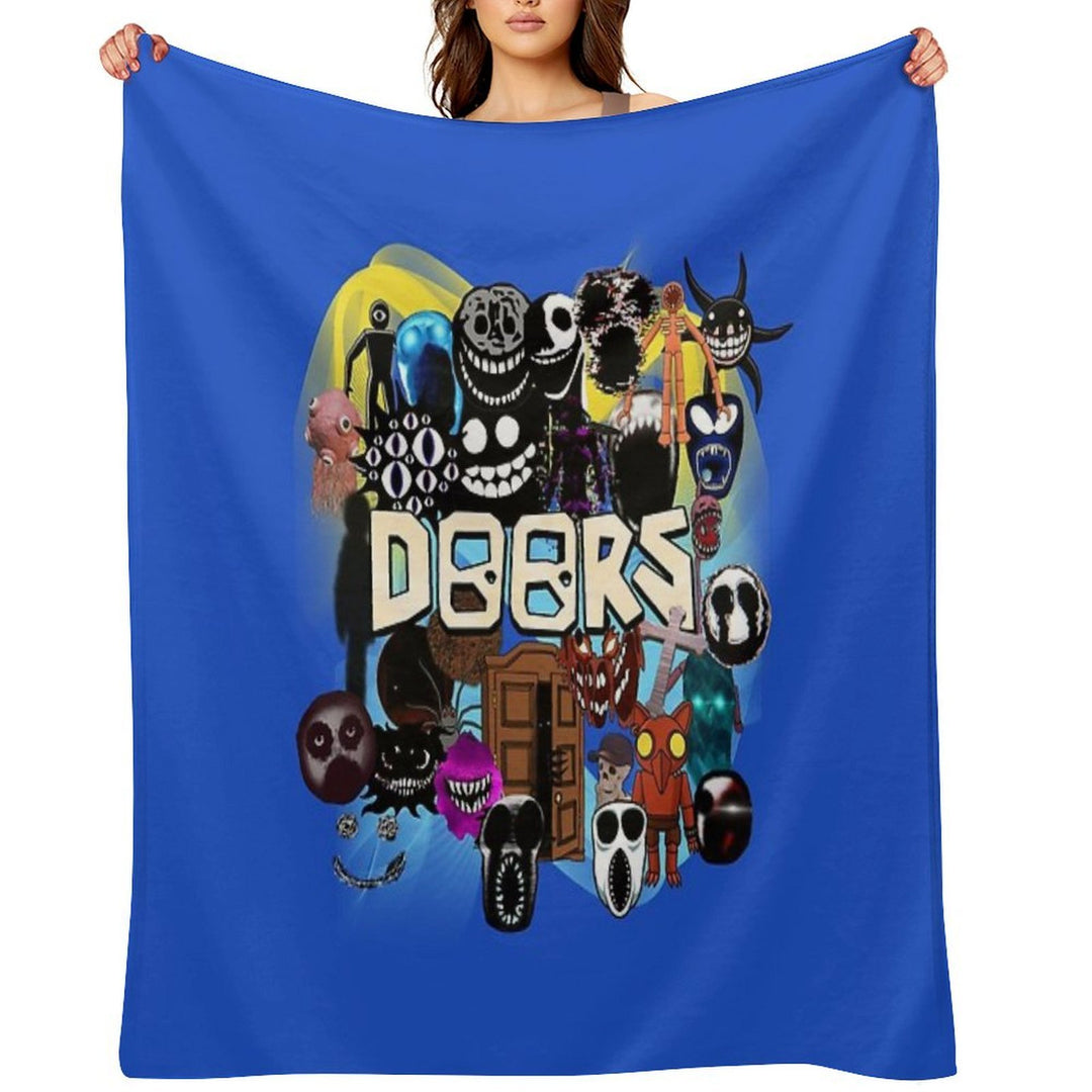 Doors All The Entities New Doors Game Update Easy Care Throw Blanket
