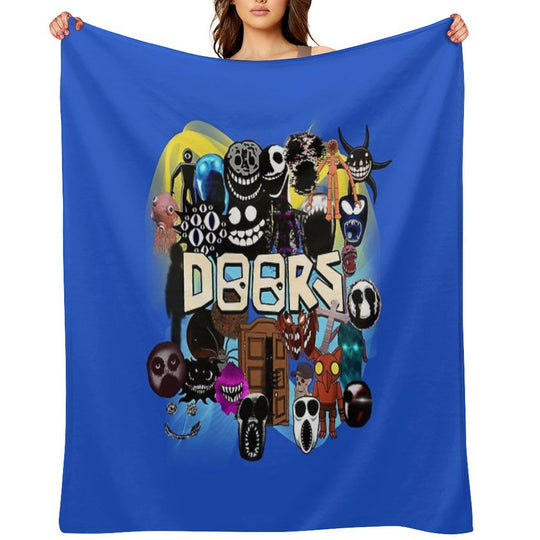 Doors All The Entities New Doors Game Update Easy Care Throw Blanket