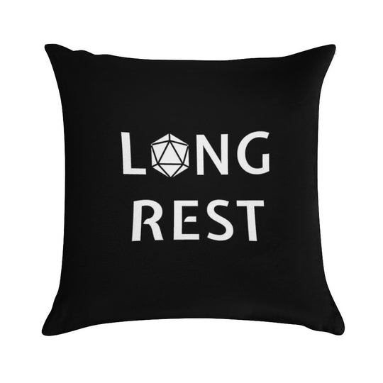 DnD Long Rest with Dice  Funny Saying for Dungeons And Dragons Fan Soft Luxury Feel Throw Pillow