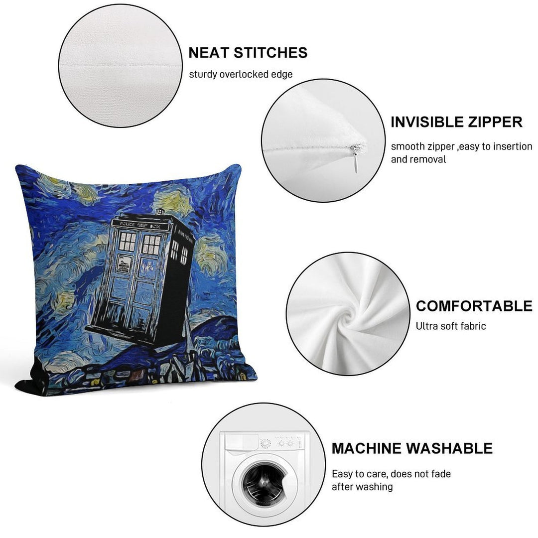 Van in Time Soft Skin-Friendly Throw Pillow