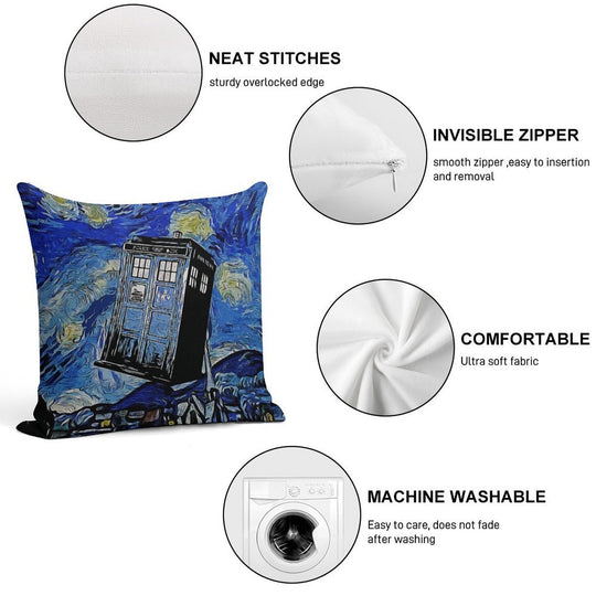 Van in Time Soft Skin-Friendly Throw Pillow