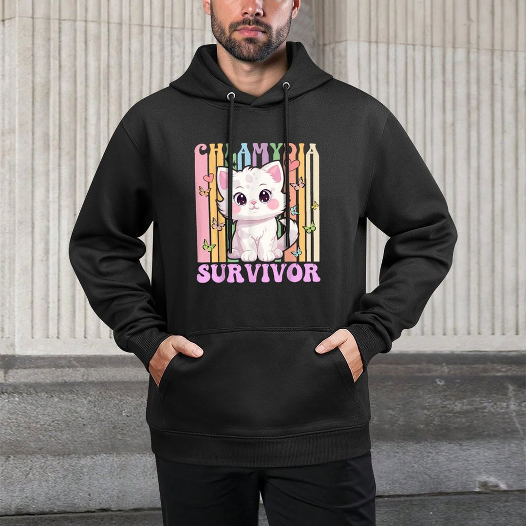 Chlamydia Survivor Cat Meme Funny Kawaii Cat for Adult Humor Moisture-Wicking Hoodie