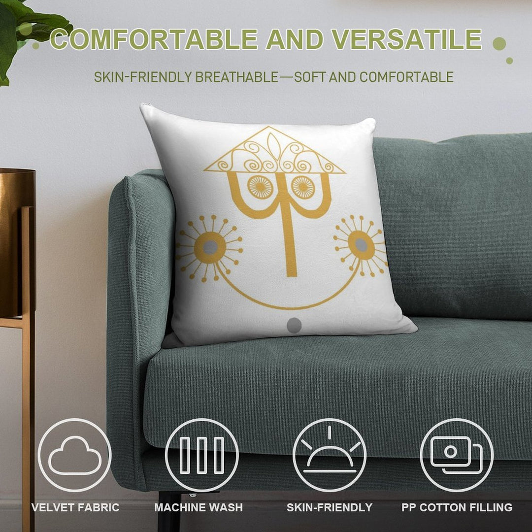 Small World Clock Soft Warmth Comfort Throw Pillow