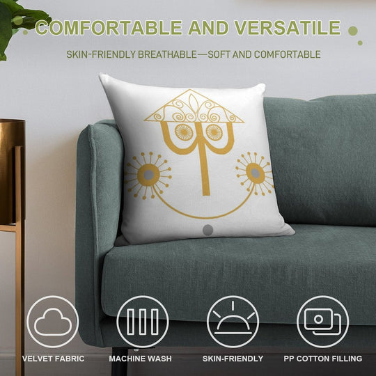 Small World Clock Soft Warmth Comfort Throw Pillow