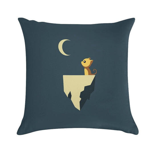 The Moon And The Meow Soft Reinforced Edging Throw Pillow