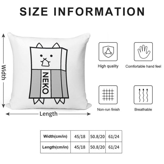Battle Cats Eraser Cat Gomu Cat Soft Bedroom Essential Throw Pillow