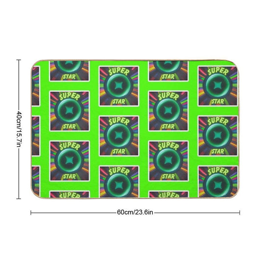Super Star Neon Design  Slip-Resistant Bath Mat