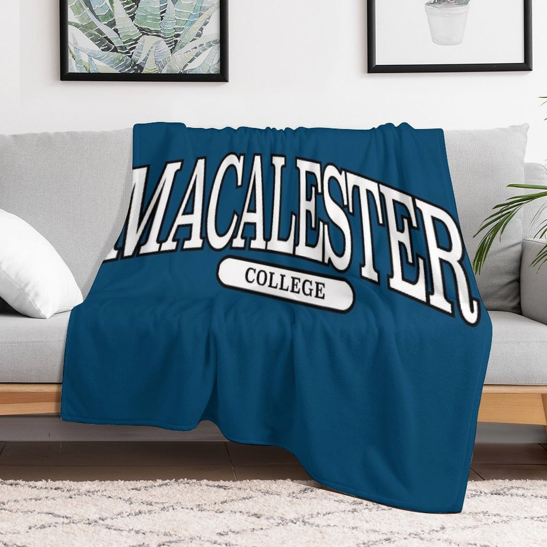 Macalester College - Serif Font Curved Velvety-soft Throw Blanket