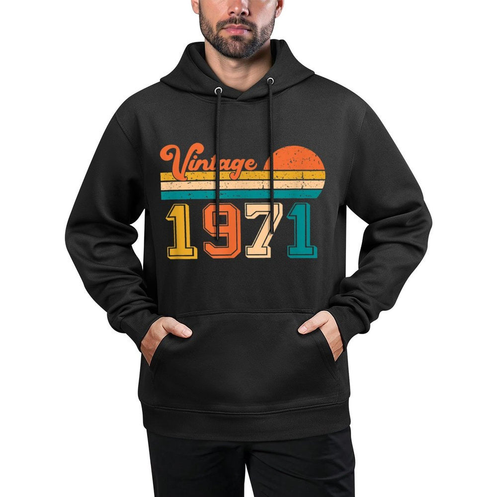 Vintage 1971 Sunset - 50th Birthday Retro Layering Staple Hoodie