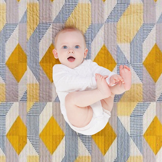 Quilted Geometric Patchwork Ethic Pattern Boho Wrinkle-free Throw Blanket