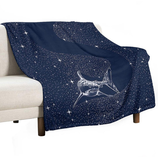 Starry Shark Travel-friendly Throw Blanket