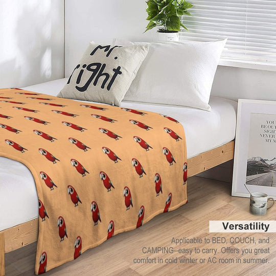 Cute Fat Macaw Eco-conscious Throw Blanket
