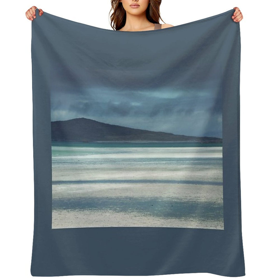 Outer Hebrides North Uist  Clachan Sands  Scotland Sustainable Throw Blanket
