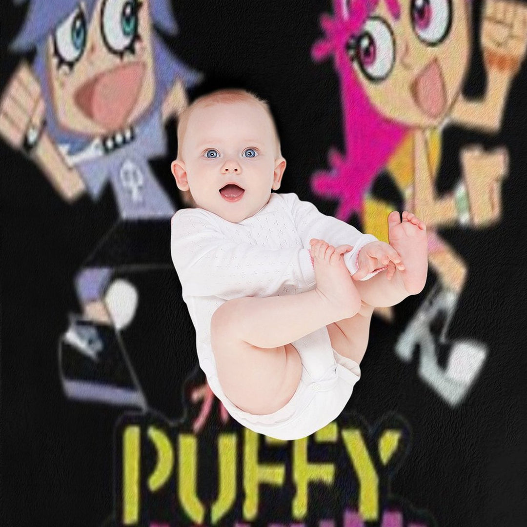 Hi Hi Puffy AmiYumi  - Hi!hi! Puffy Amiyumi   - AmiYumi Show! Drawstring Quick-dry Throw Blanket