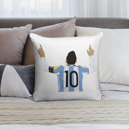 Lionel Messi Sticker Soft Reinforced Edging Throw Pillow