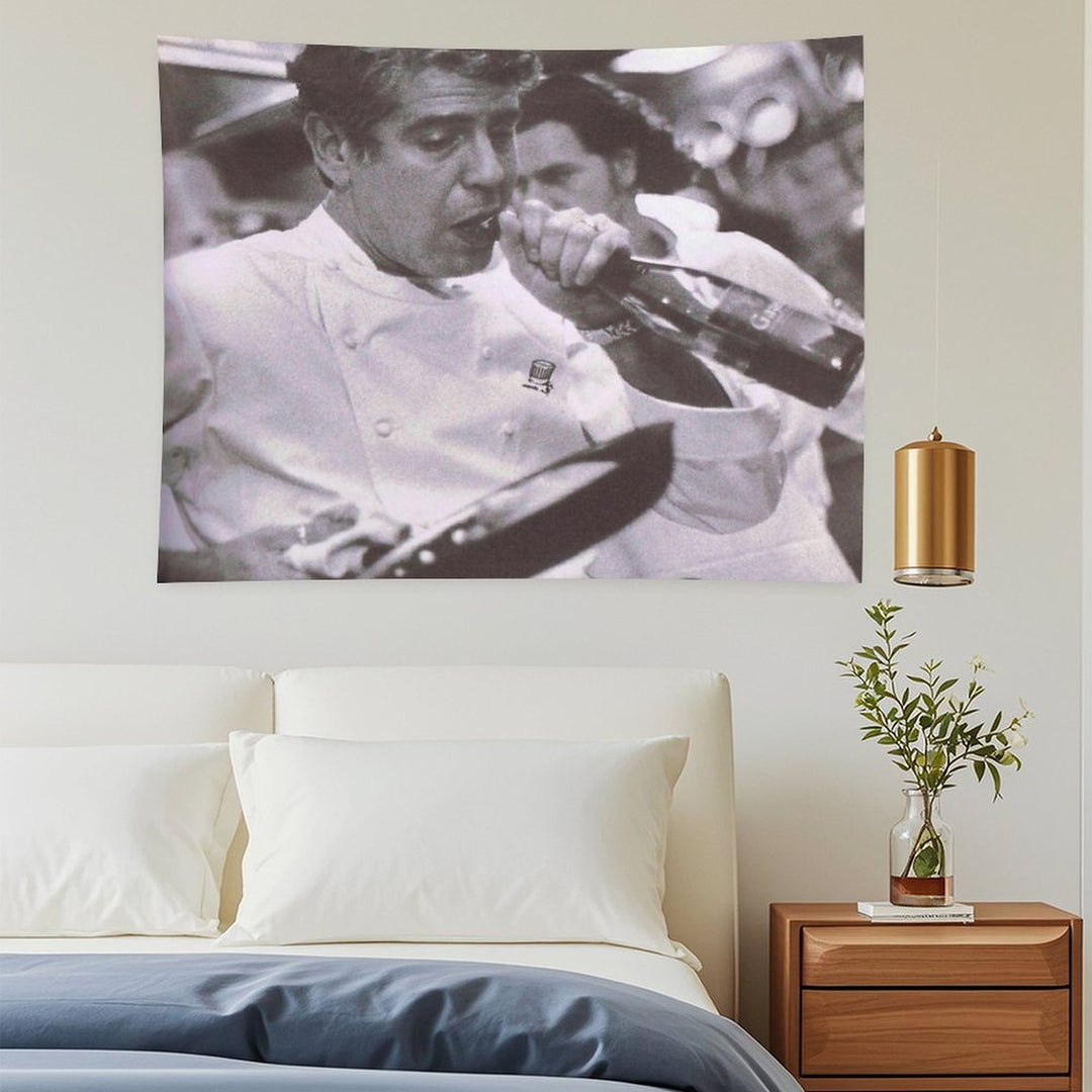 Cook And Open Beer - Anthony Bourdain Tapestry