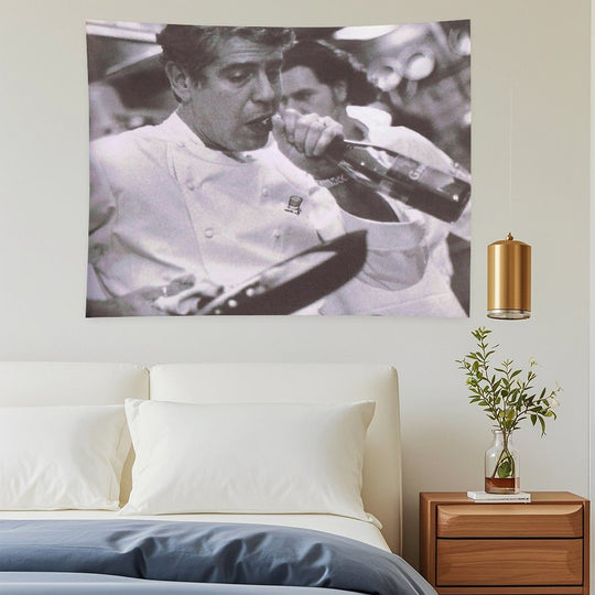 Cook And Open Beer - Anthony Bourdain Tapestry