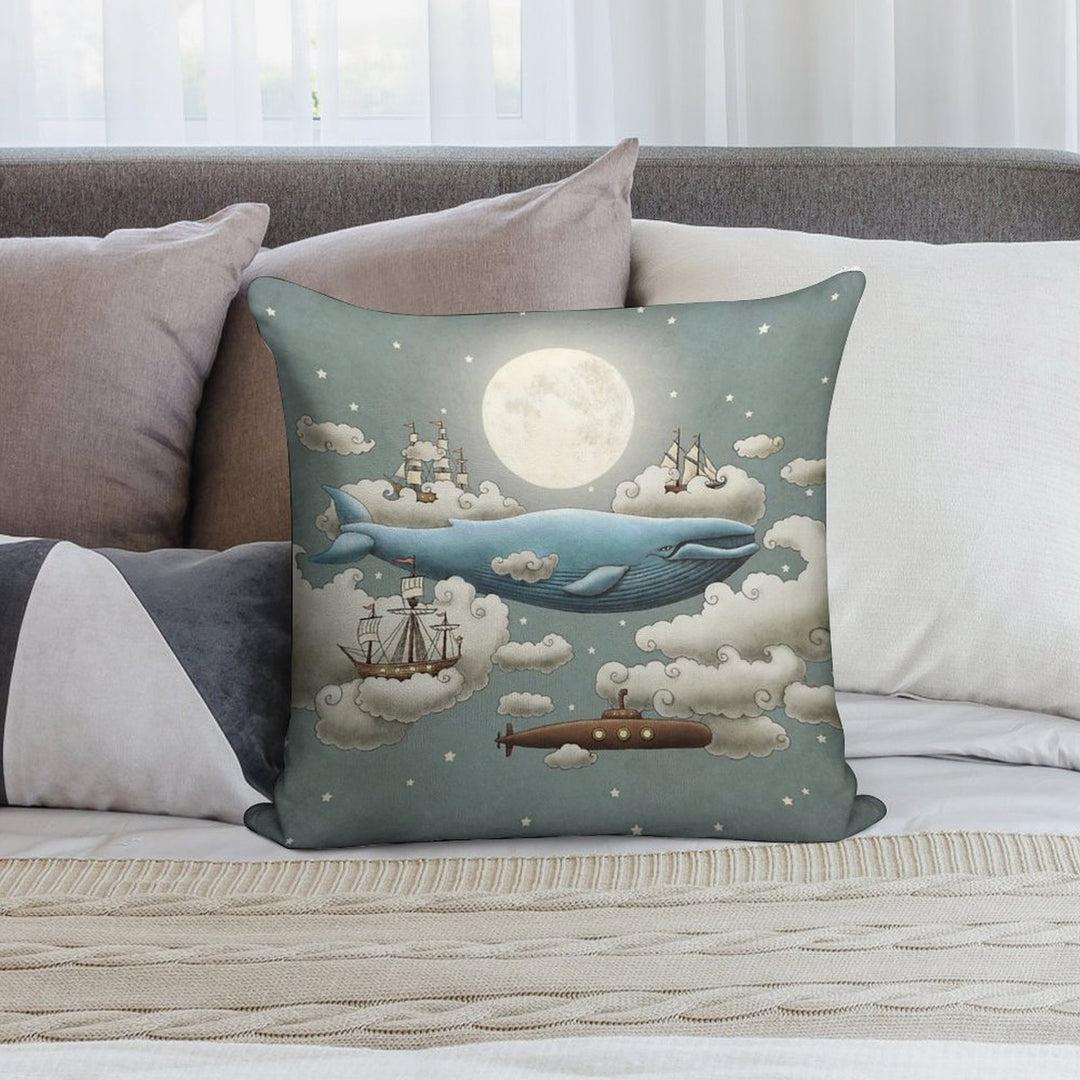 Ocean Meets Sky Soft Shrink-Resistant Throw Pillow