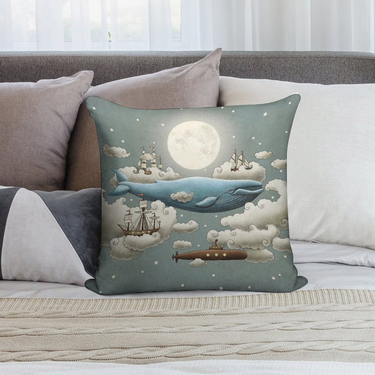 Ocean Meets Sky Soft Shrink-Resistant Throw Pillow