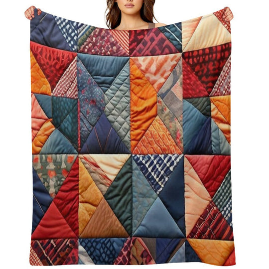 Quilted Patchwork Pattern Eco-conscious Throw Blanket