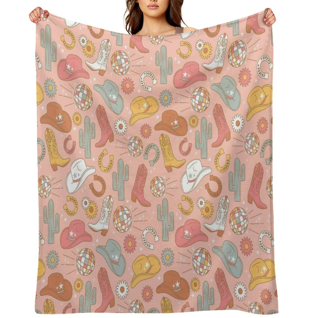 Disco Cowgirl Easy Care Throw Blanket
